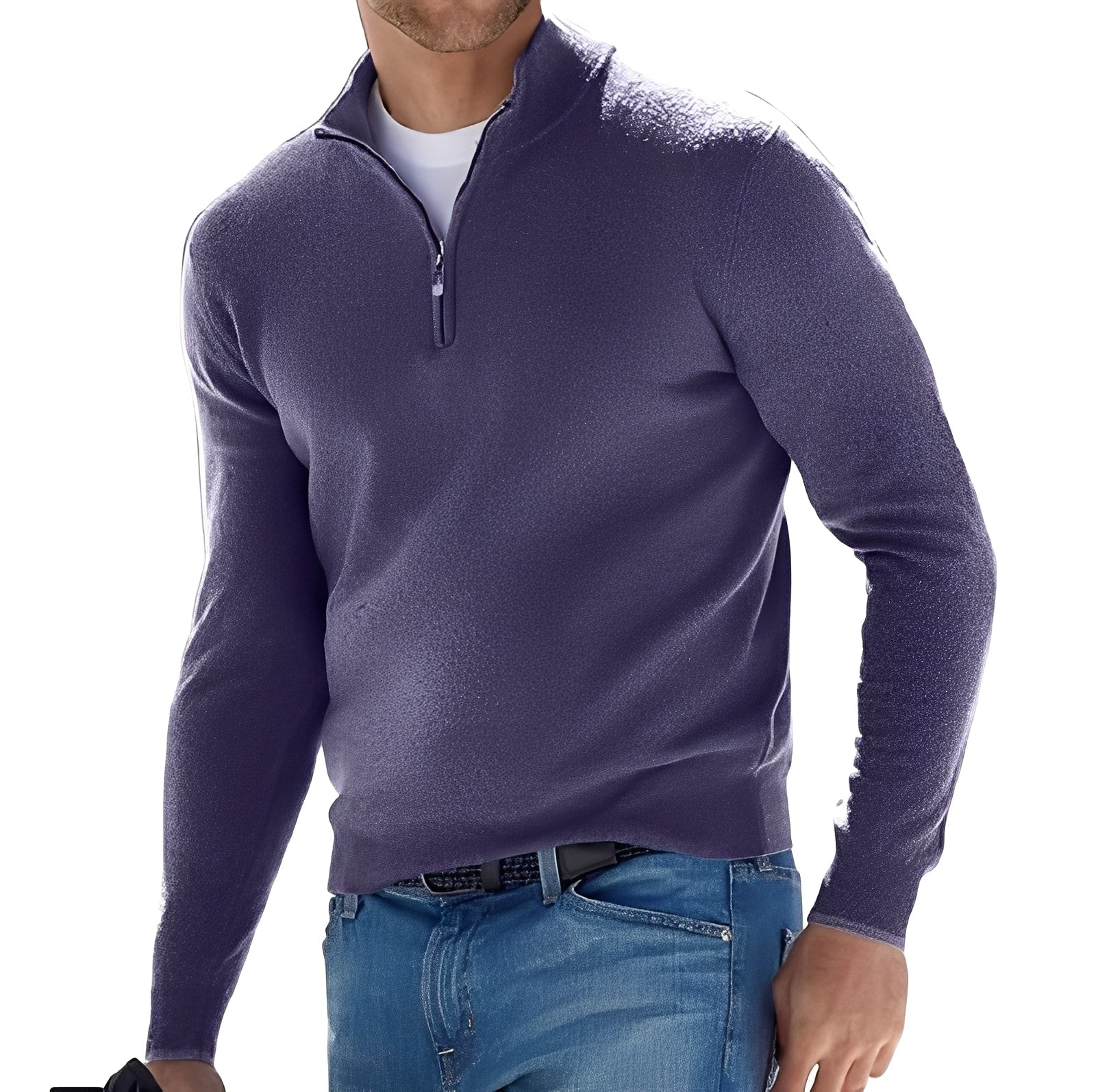 Kennith - Maglione casual con zip per uomo