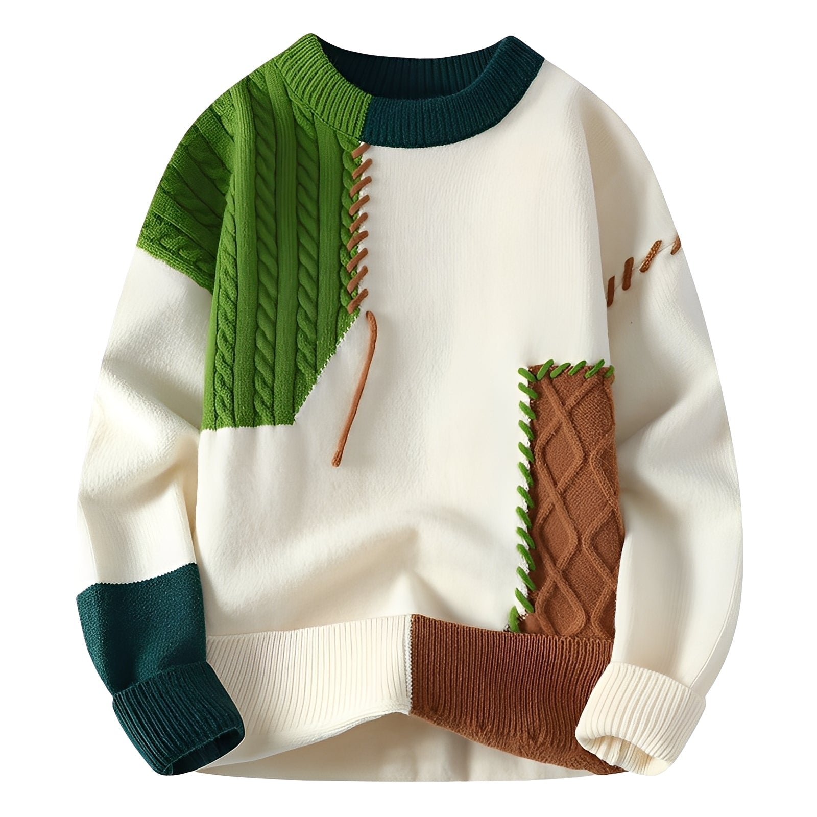 Curtis - Elegante Maglione in Pile con Design a Blocchi di Colore per Uomo