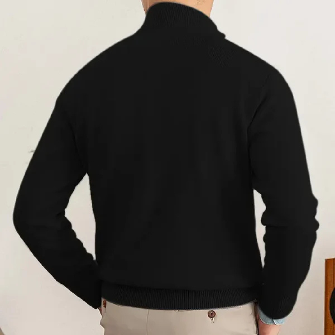 Olivier - Maglione in cotone con mezza zip