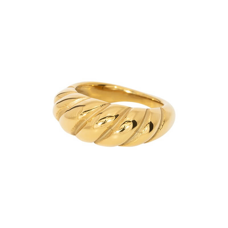 Anello Croissant Placcato Oro