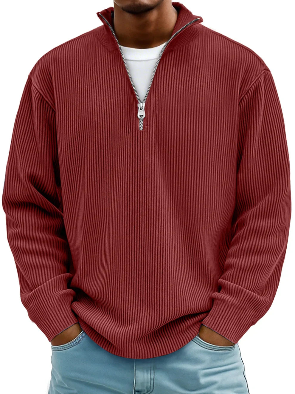 Lorenzo | Maglione Moderno con Mezza Zip