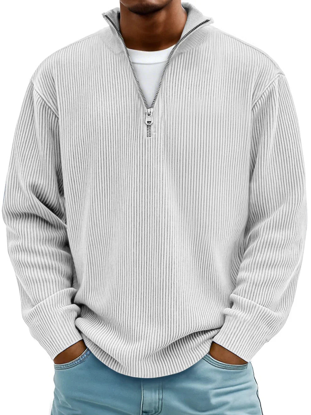 Lorenzo | Maglione Moderno con Mezza Zip