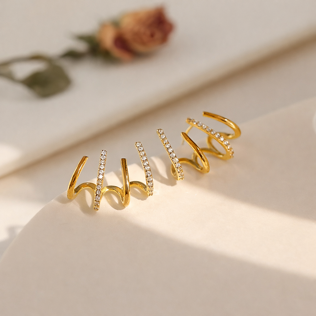 Chiara™ | Orecchino ear cuff a spirale dal design moderno