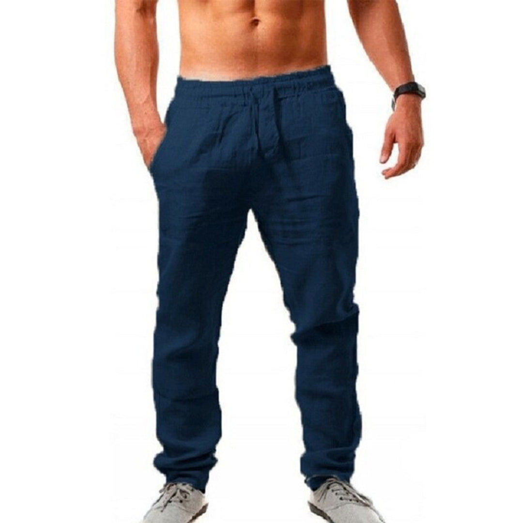 Beckendorf - Pantaloni di lino leggeri per uomo