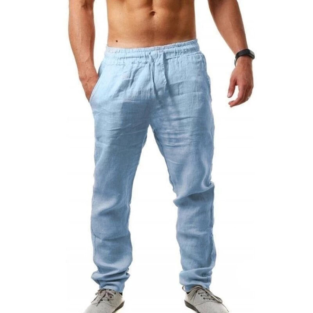 Beckendorf - Pantaloni di lino leggeri per uomo