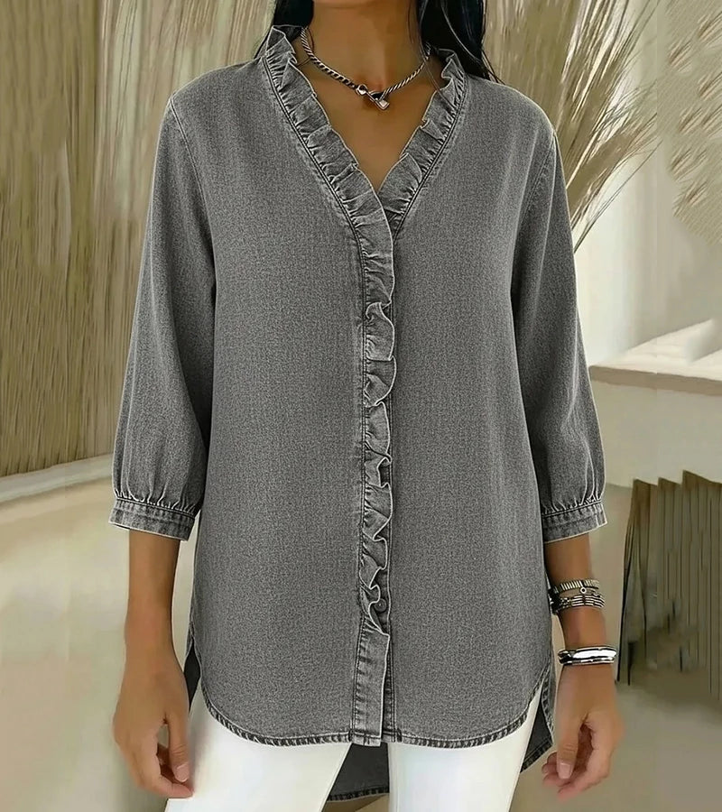 Beatrice™ | Blusa con scollo a V e dettagli romantici
