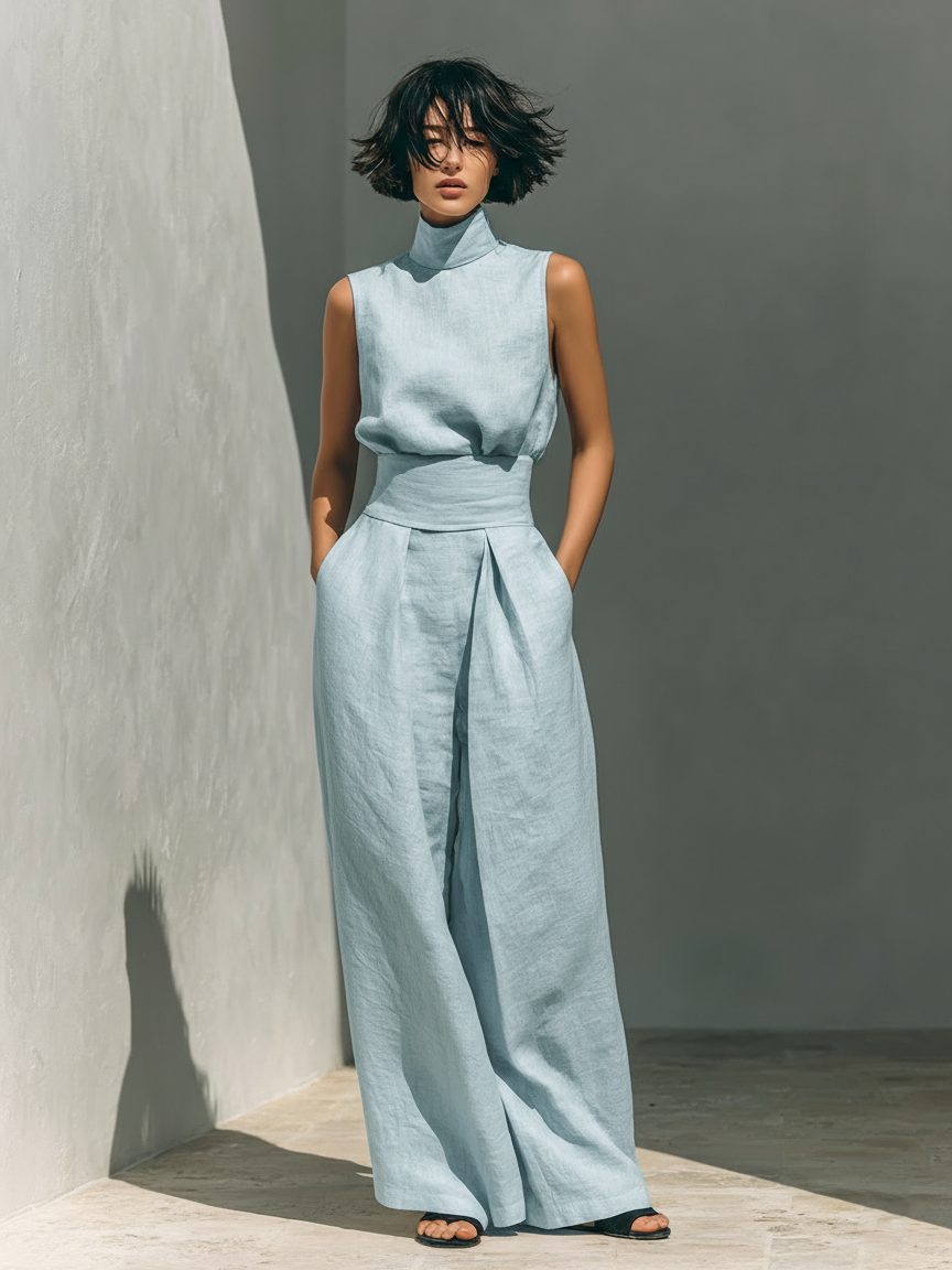 Chiara™ | Completo Minimal in Cotone e Lino