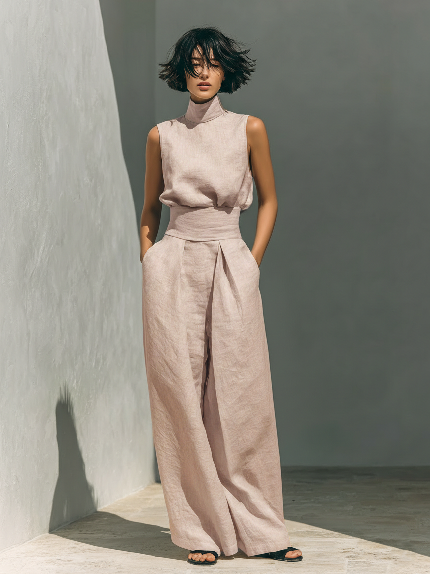 Chiara™ | Completo Minimal in Cotone e Lino