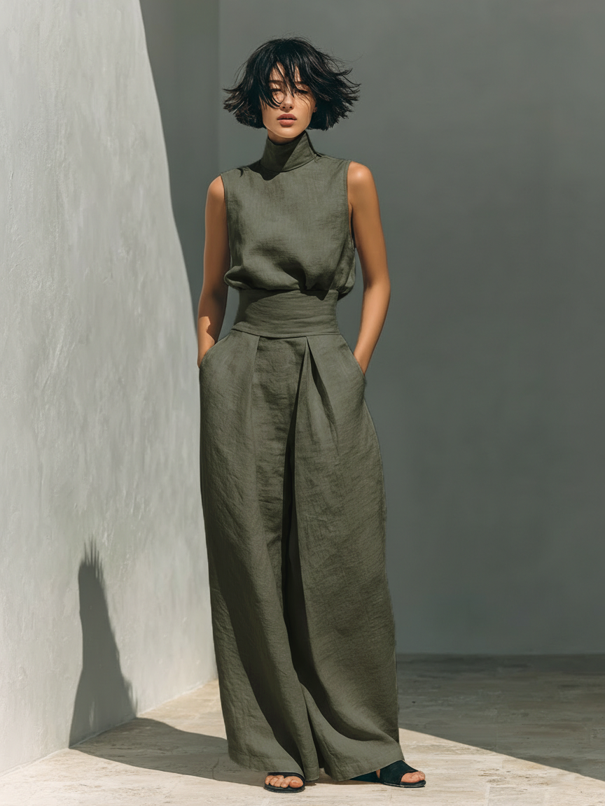 Chiara™ | Completo Minimal in Cotone e Lino