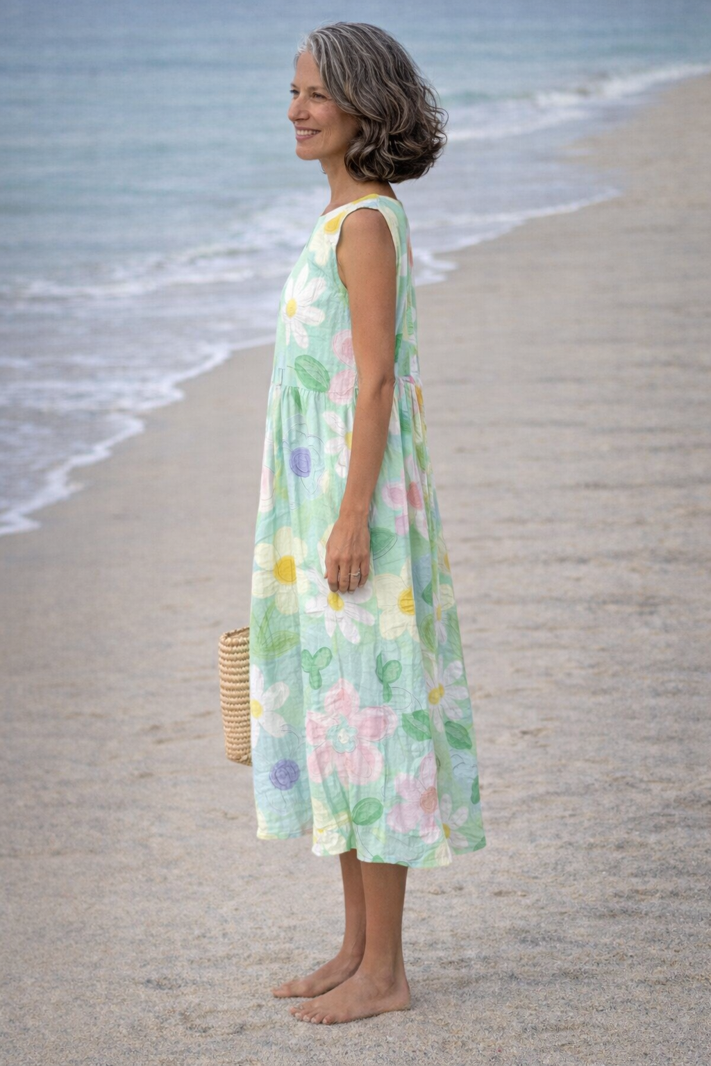 Irene | Vestito midi con fiori pastello