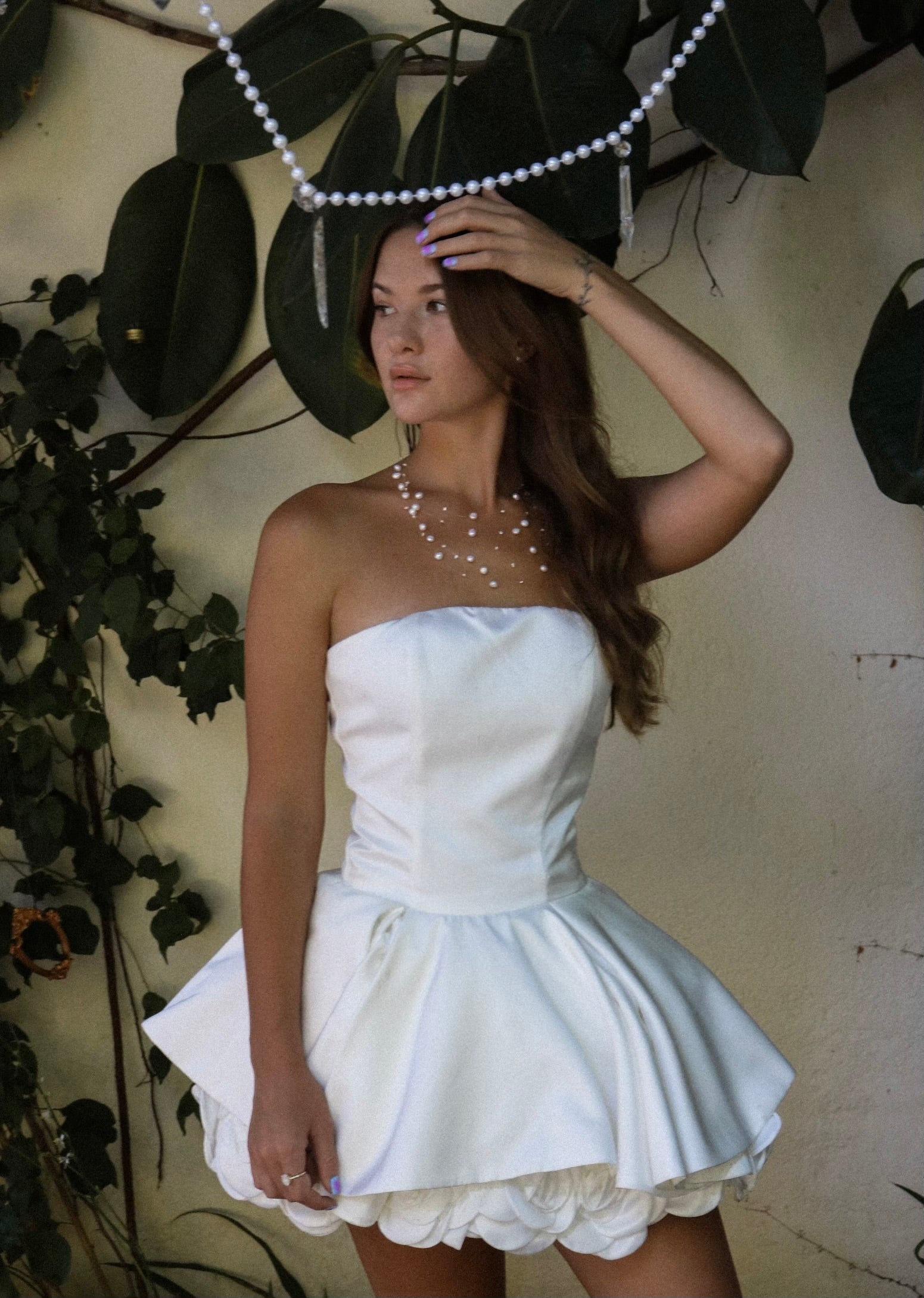 Collana di perle naturali con effetto invisibile