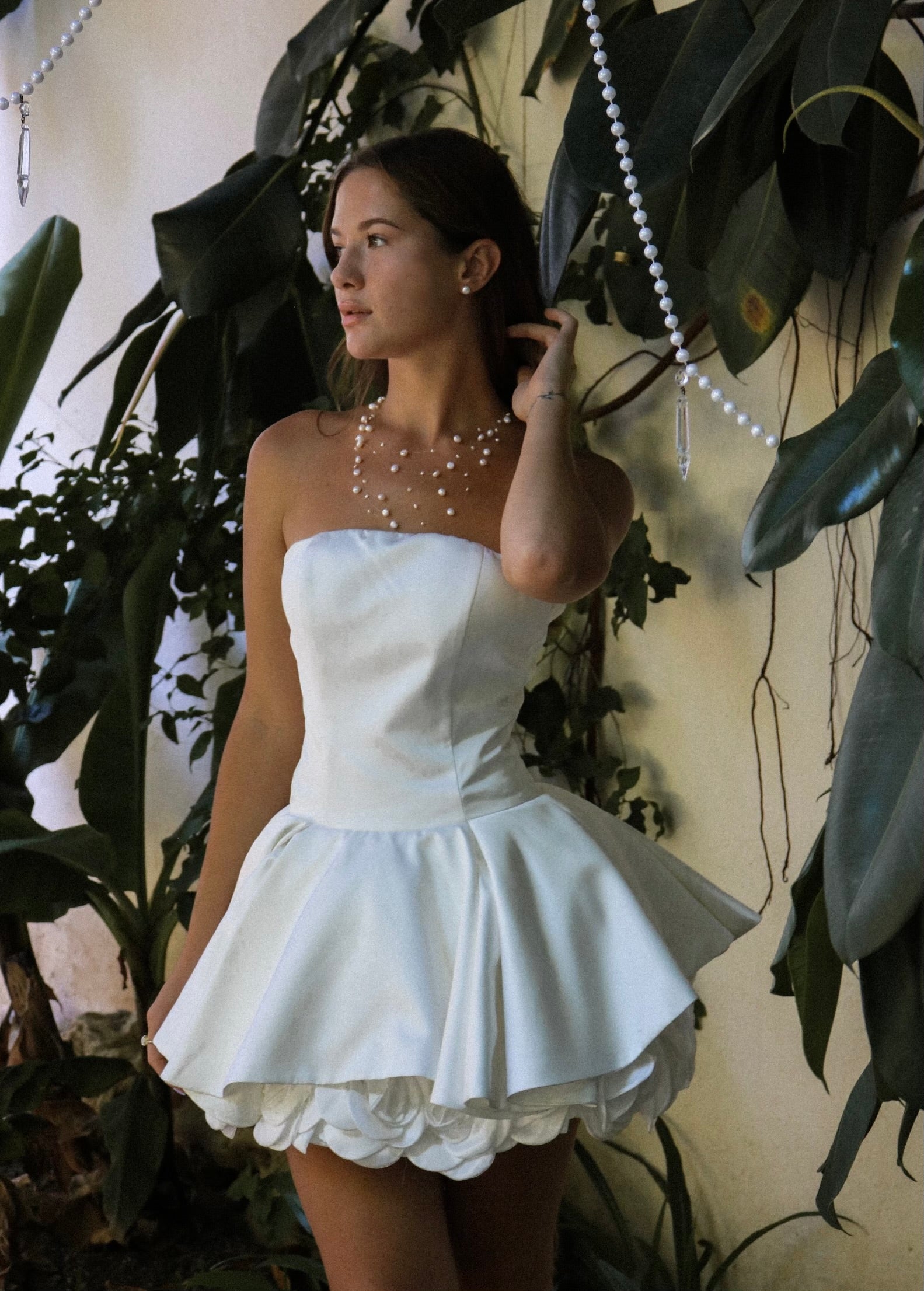 Collana di perle naturali con effetto invisibile