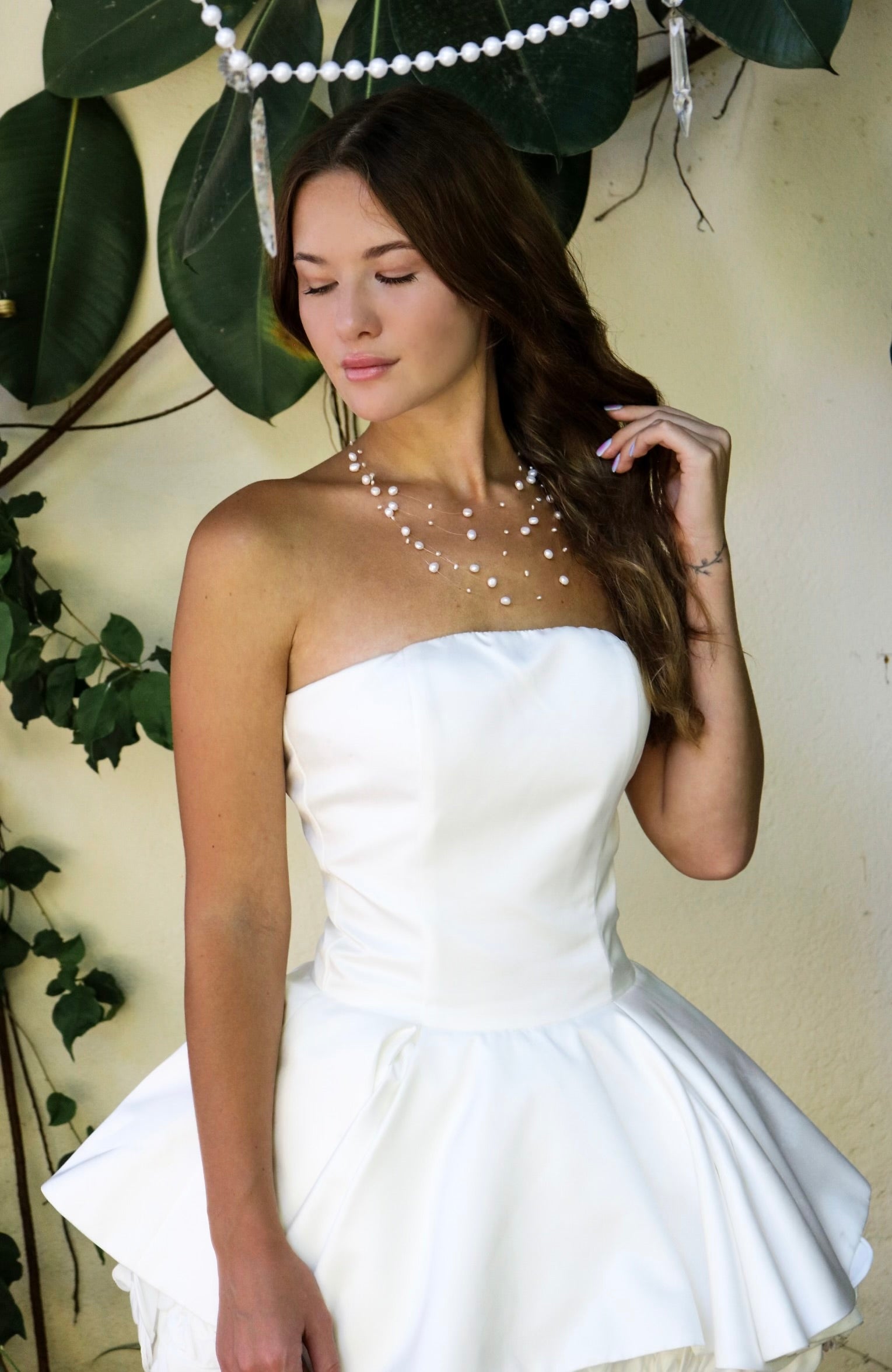Collana di perle naturali con effetto invisibile