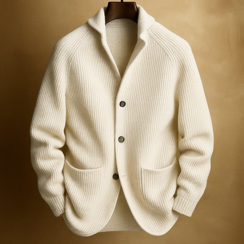 SILVORO | CARDIGAN IN LANA A COSTE PER UOMO