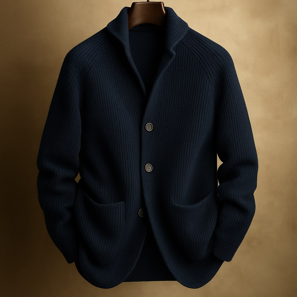 SILVORO | CARDIGAN IN LANA A COSTE PER UOMO