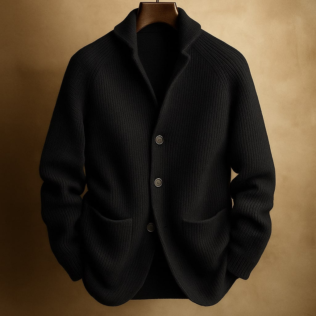 SILVORO | CARDIGAN IN LANA A COSTE PER UOMO
