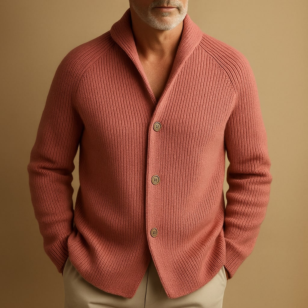 SILVORO | CARDIGAN IN LANA A COSTE PER UOMO