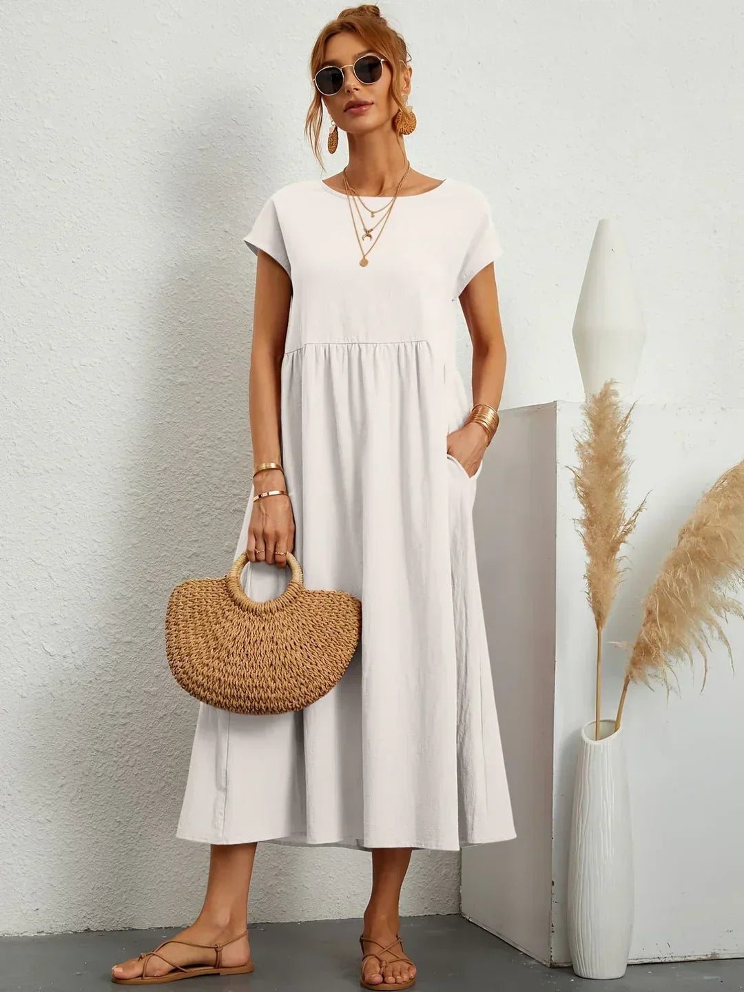 Gabrielle™ | Abito midi fluido dall’eleganza naturale