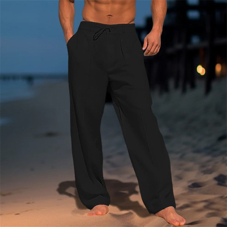 Justine - Uomo Pantaloni di Lino con Coulisse