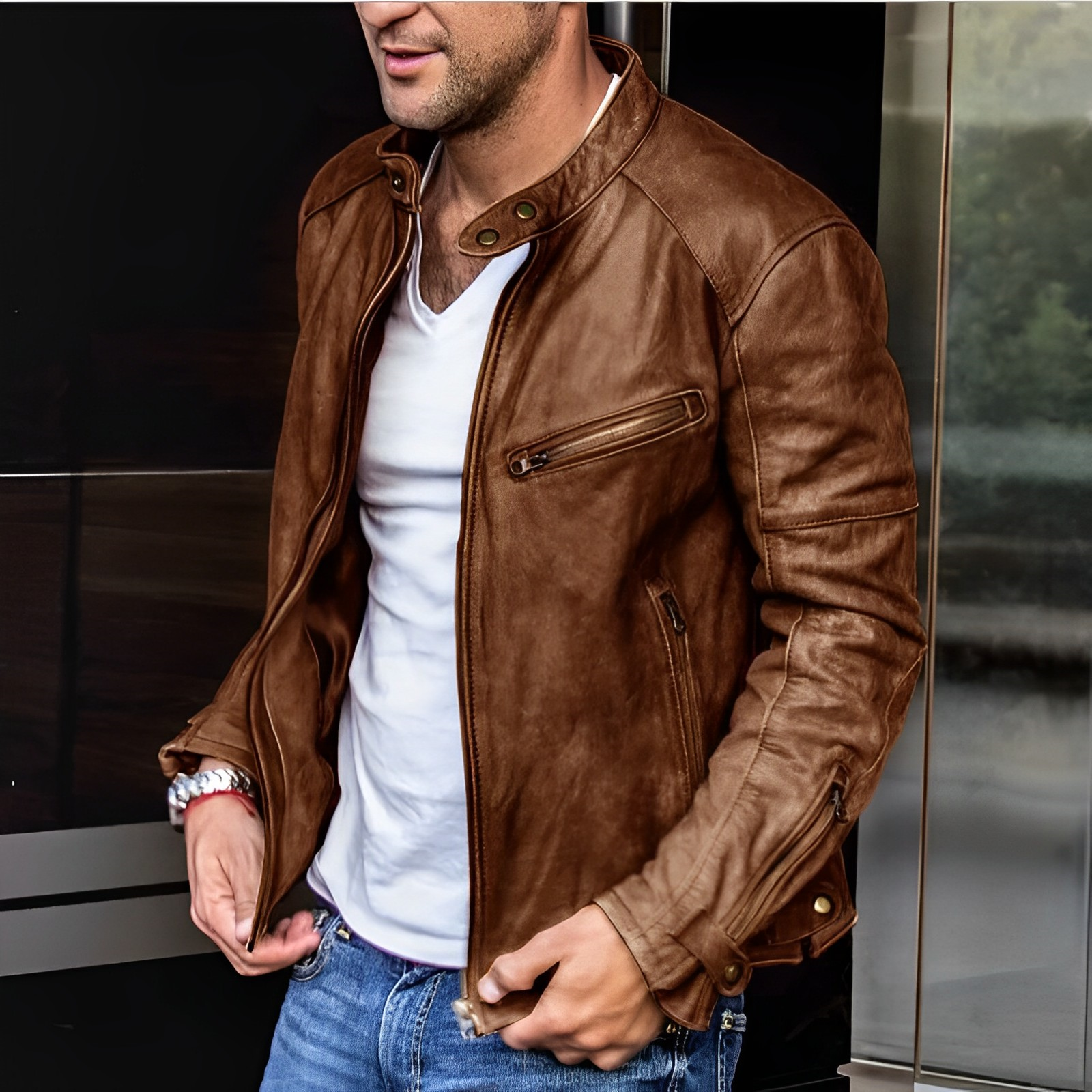 Dalton – Elegante Giacca in Pelle Tutte le Stagioni