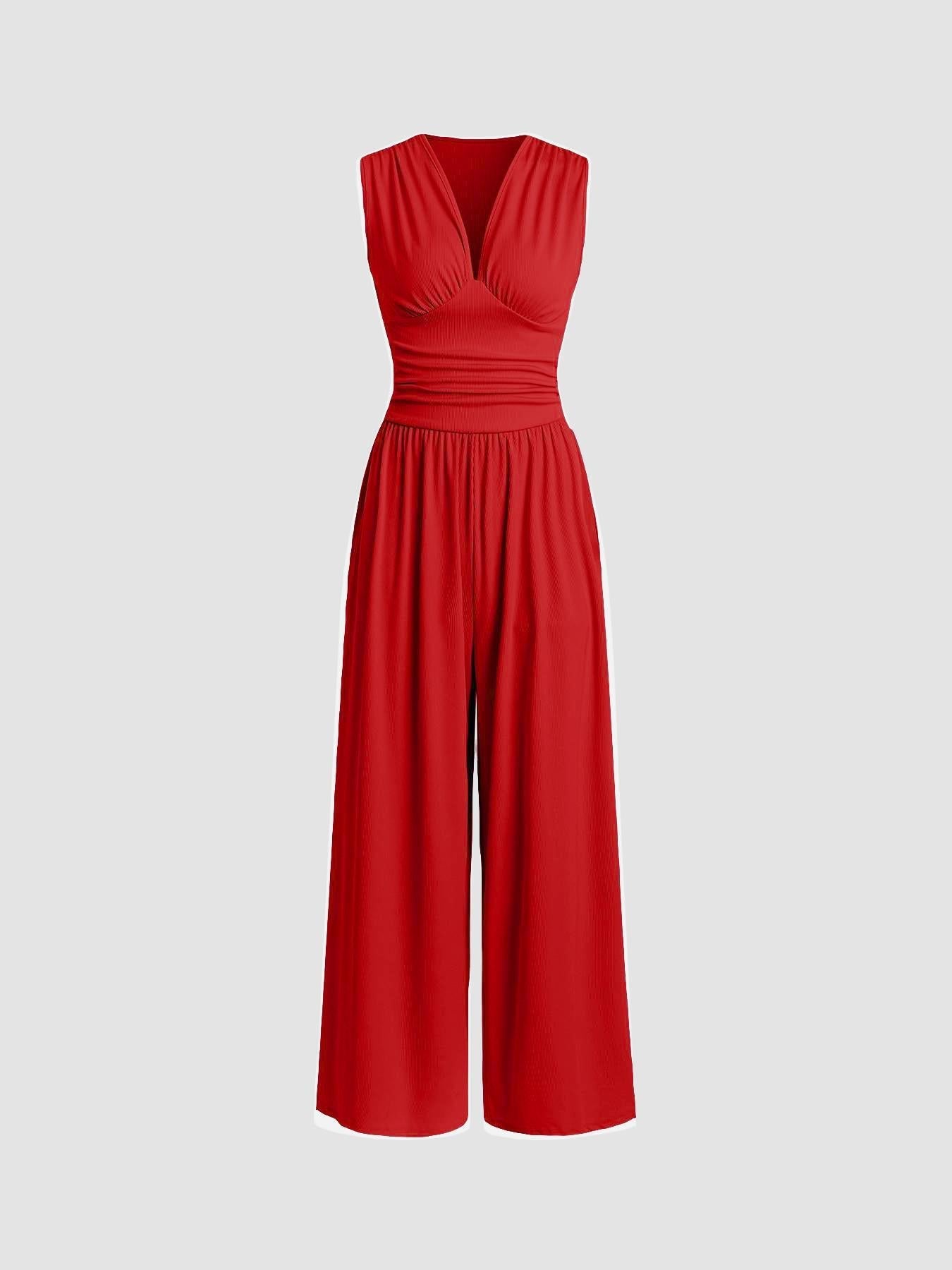 Alessandra™ | Tuta elegante smanicata a gamba ampia