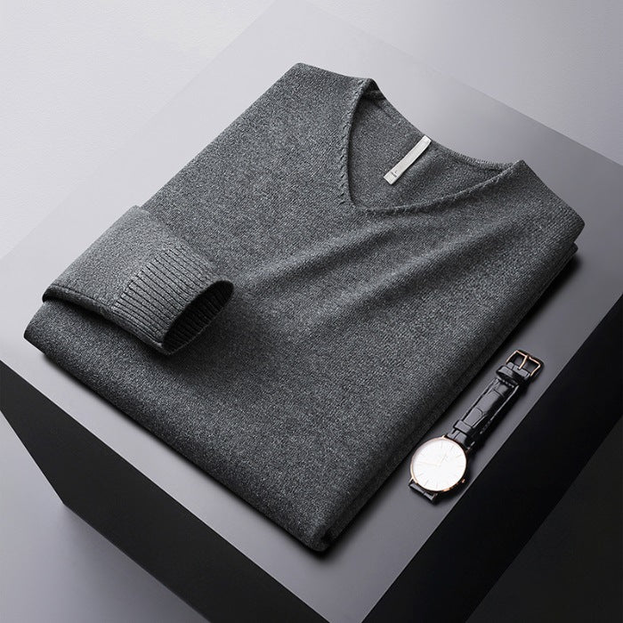 SILVORO | MAGLIONE A V IN FIBRE PREGIATE PER UOMO
