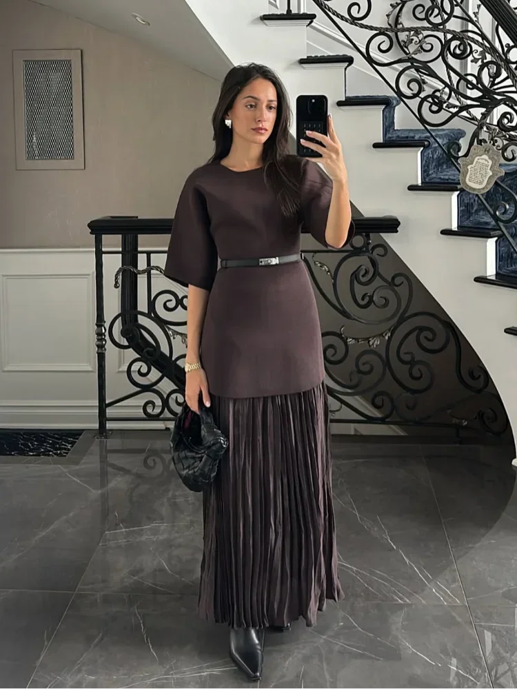 Chiara™ | Abito midi elegante con pieghe raffinate