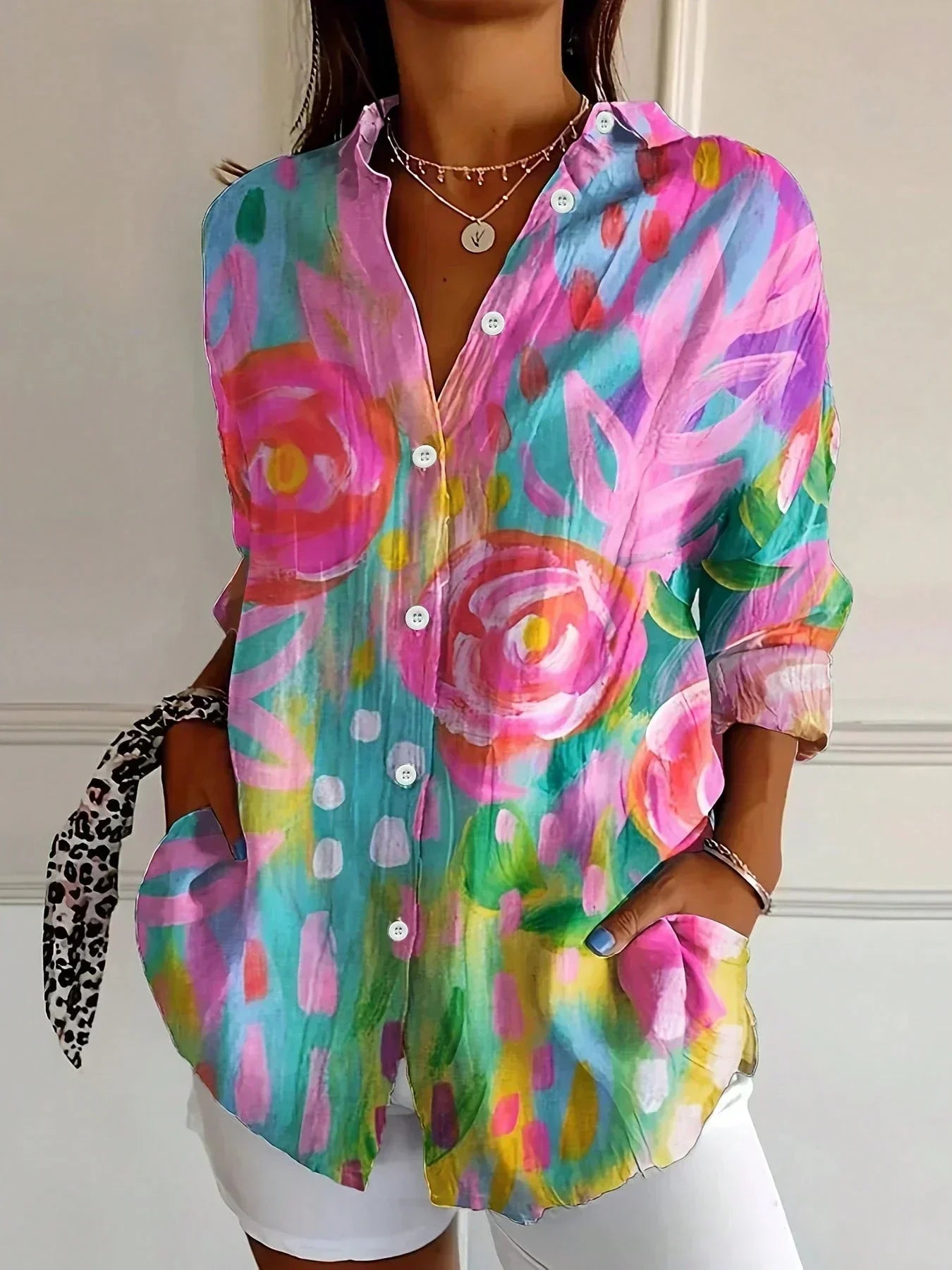 Rina™ | Blusa con Stampa Colorata