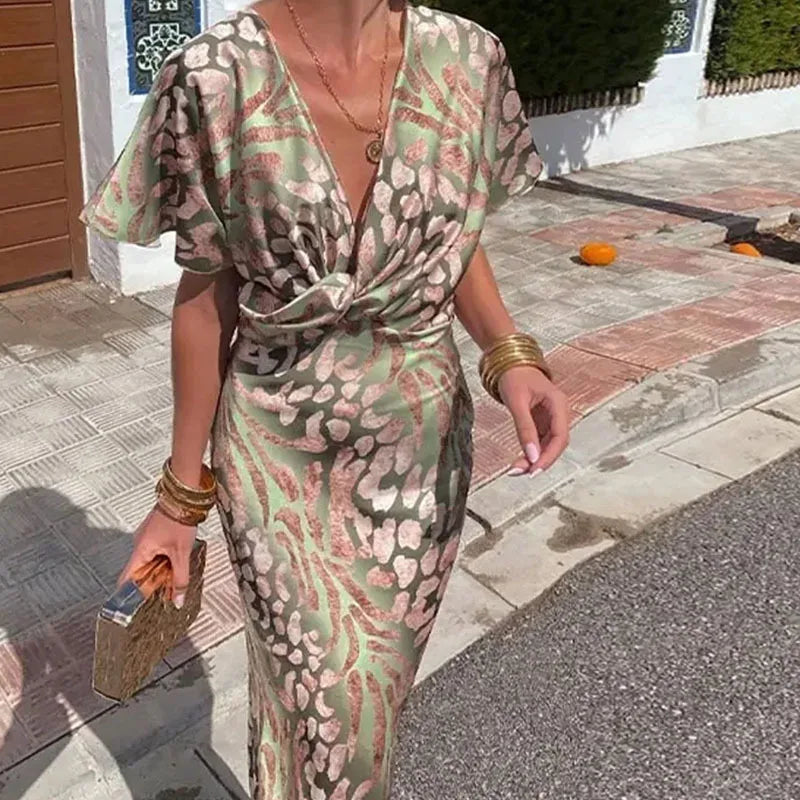 Serena™ | Abito maxi estivo con stampa mediterranea