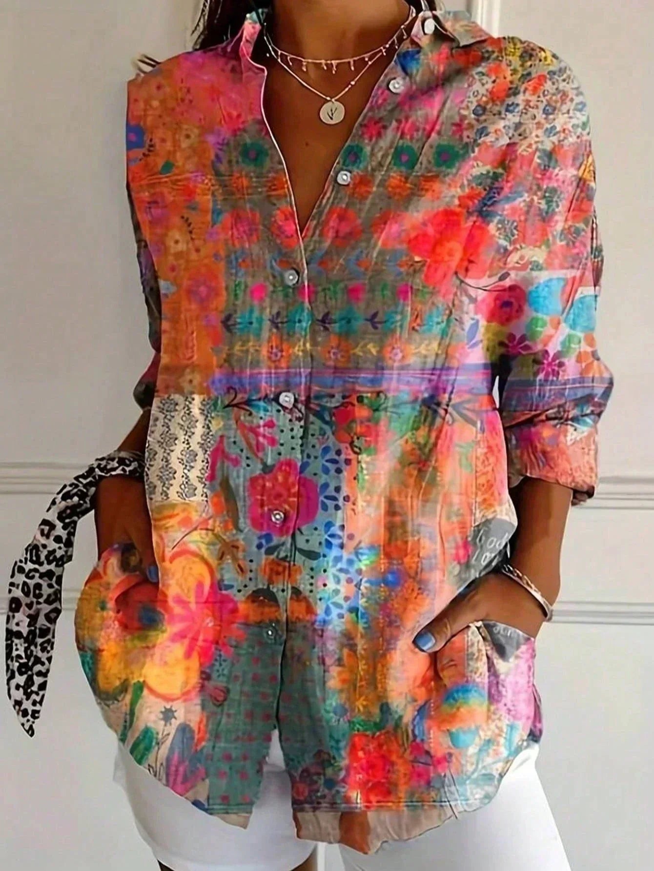 Rina™ | Blusa con Stampa Colorata