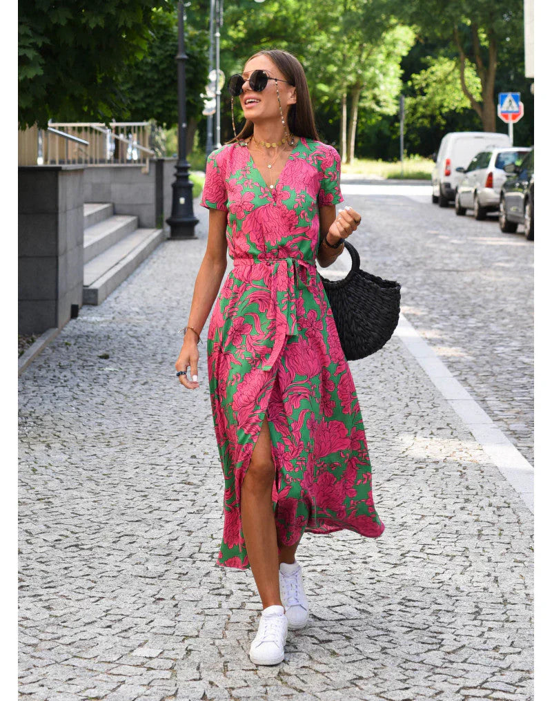 Giada™ | Abito elegante con scollo a V e linea modellante