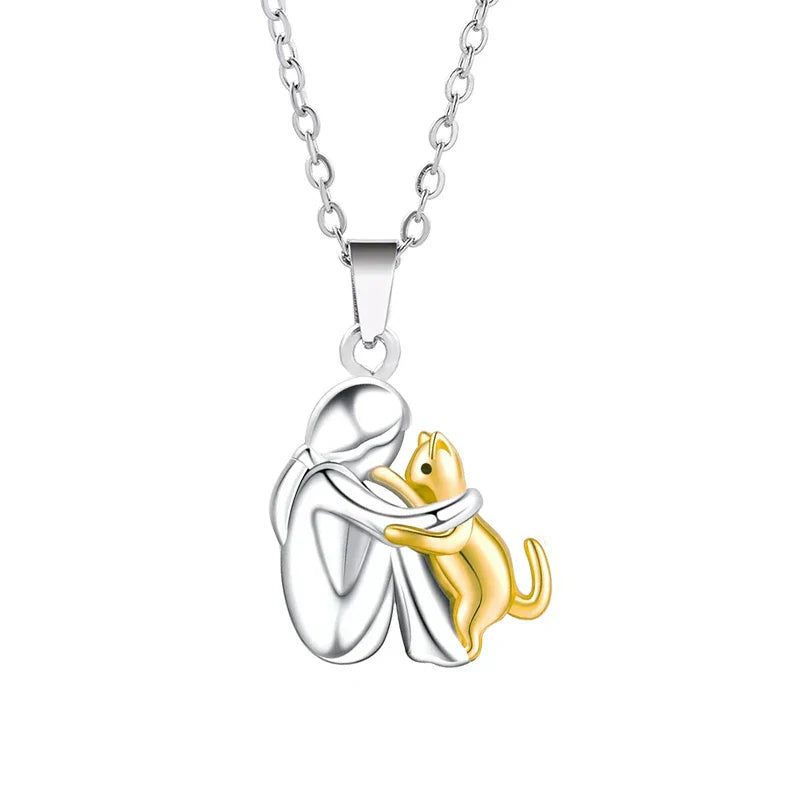 Collana con pendente Gatto Abbraccio