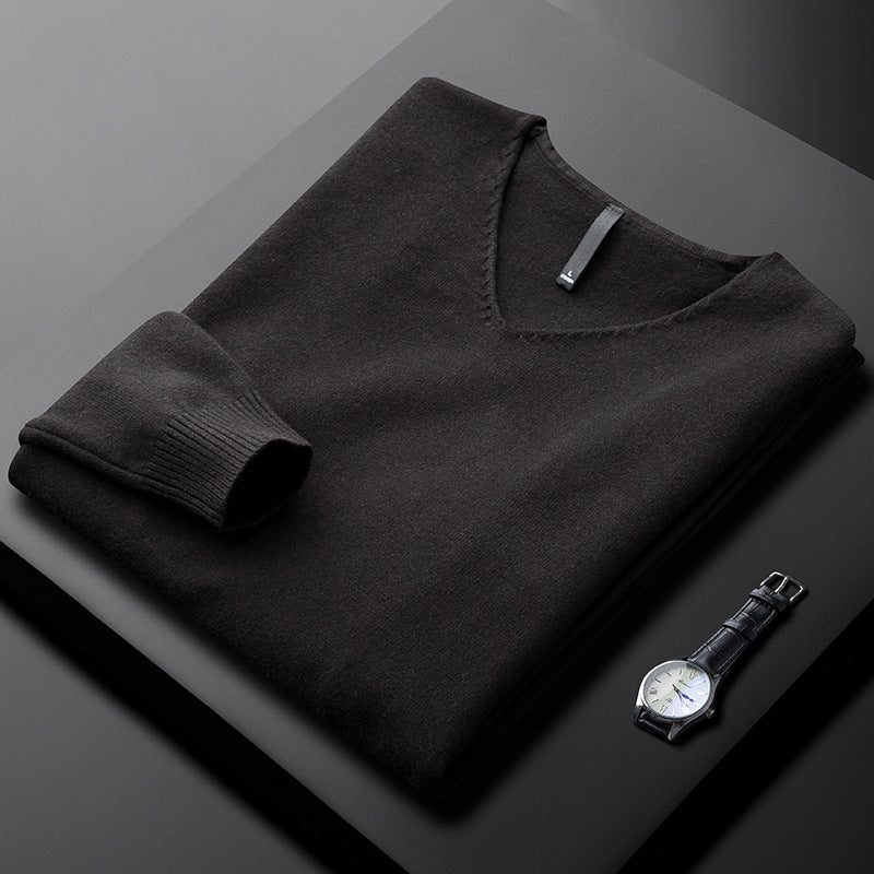 SILVORO | MAGLIONE A V IN FIBRE PREGIATE PER UOMO