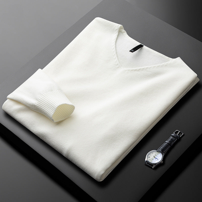 SILVORO | MAGLIONE A V IN FIBRE PREGIATE PER UOMO
