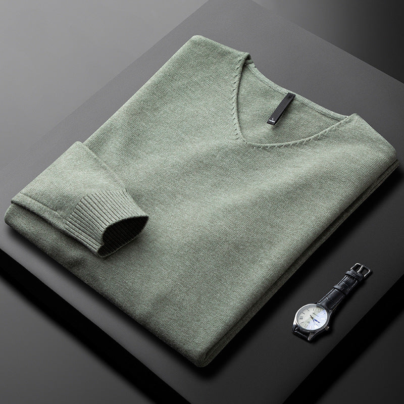 SILVORO | MAGLIONE A V IN FIBRE PREGIATE PER UOMO