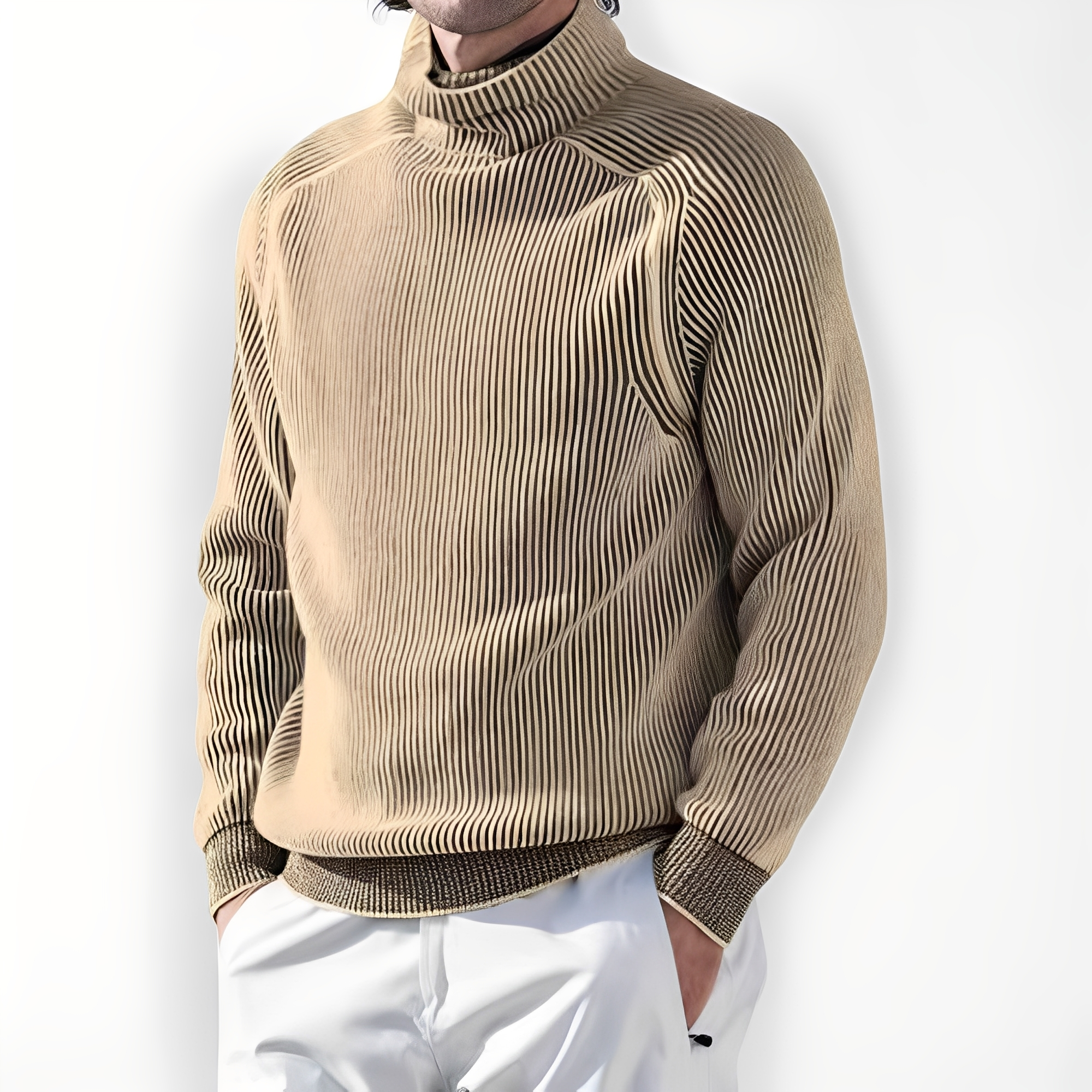 Jarrett - Maglione in cashmere casual con collo alto per uomo