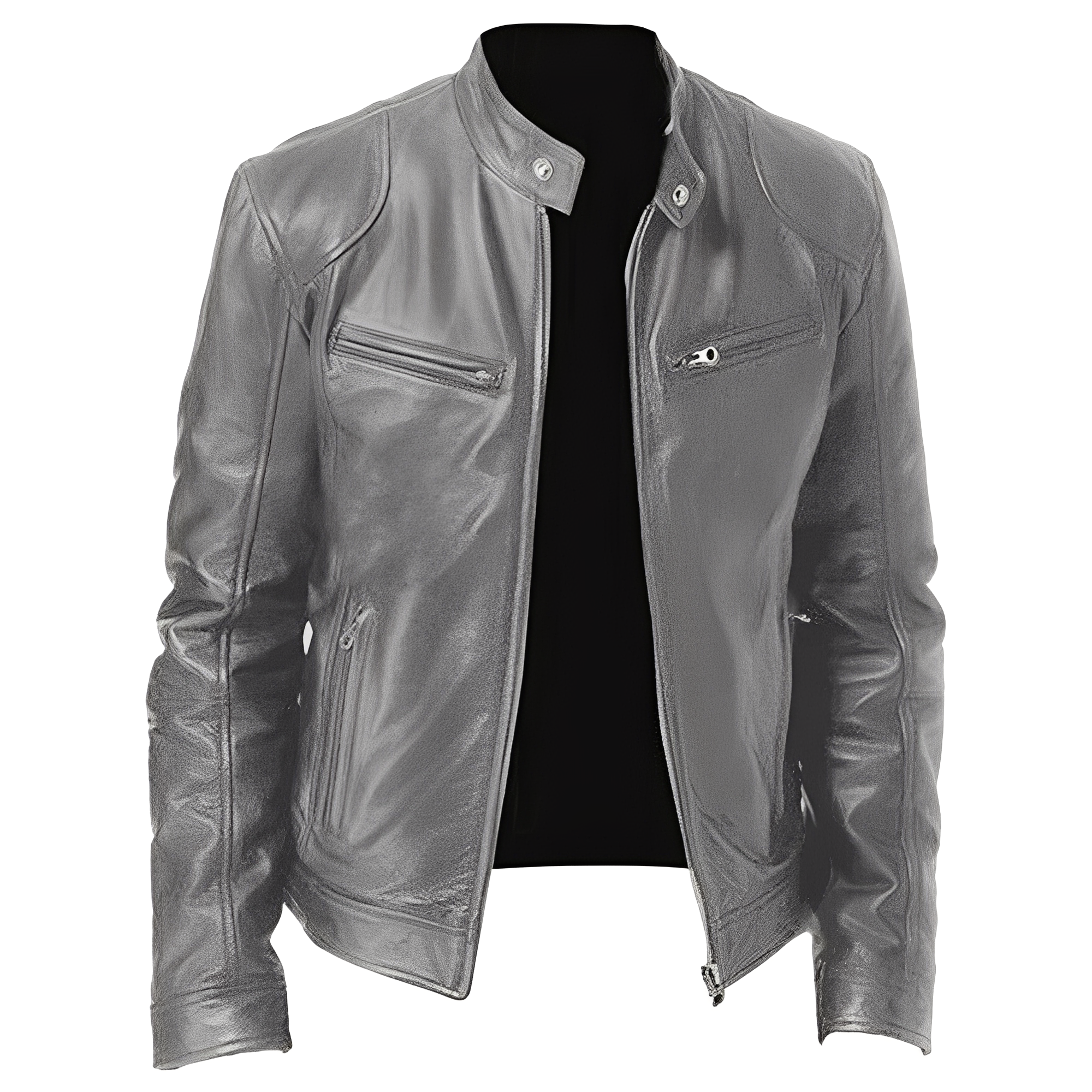 Jaron - Giacca in pelle PU casual per uomini