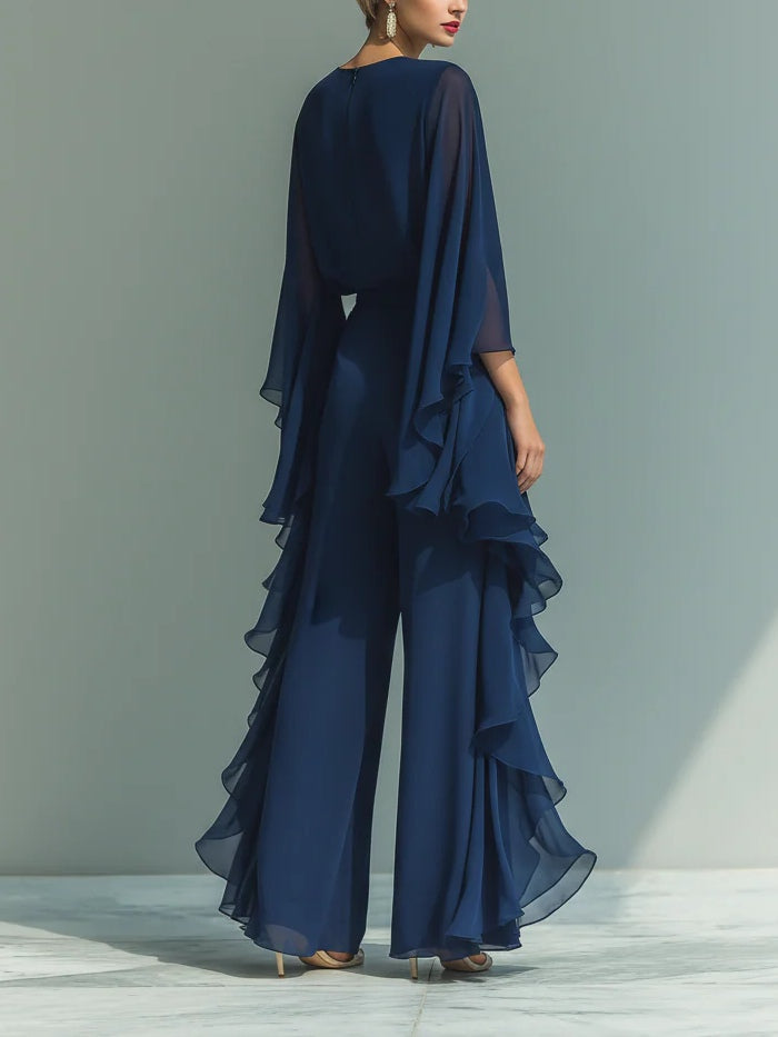 Aurora™ | Completo Elegante in Chiffon con Balze