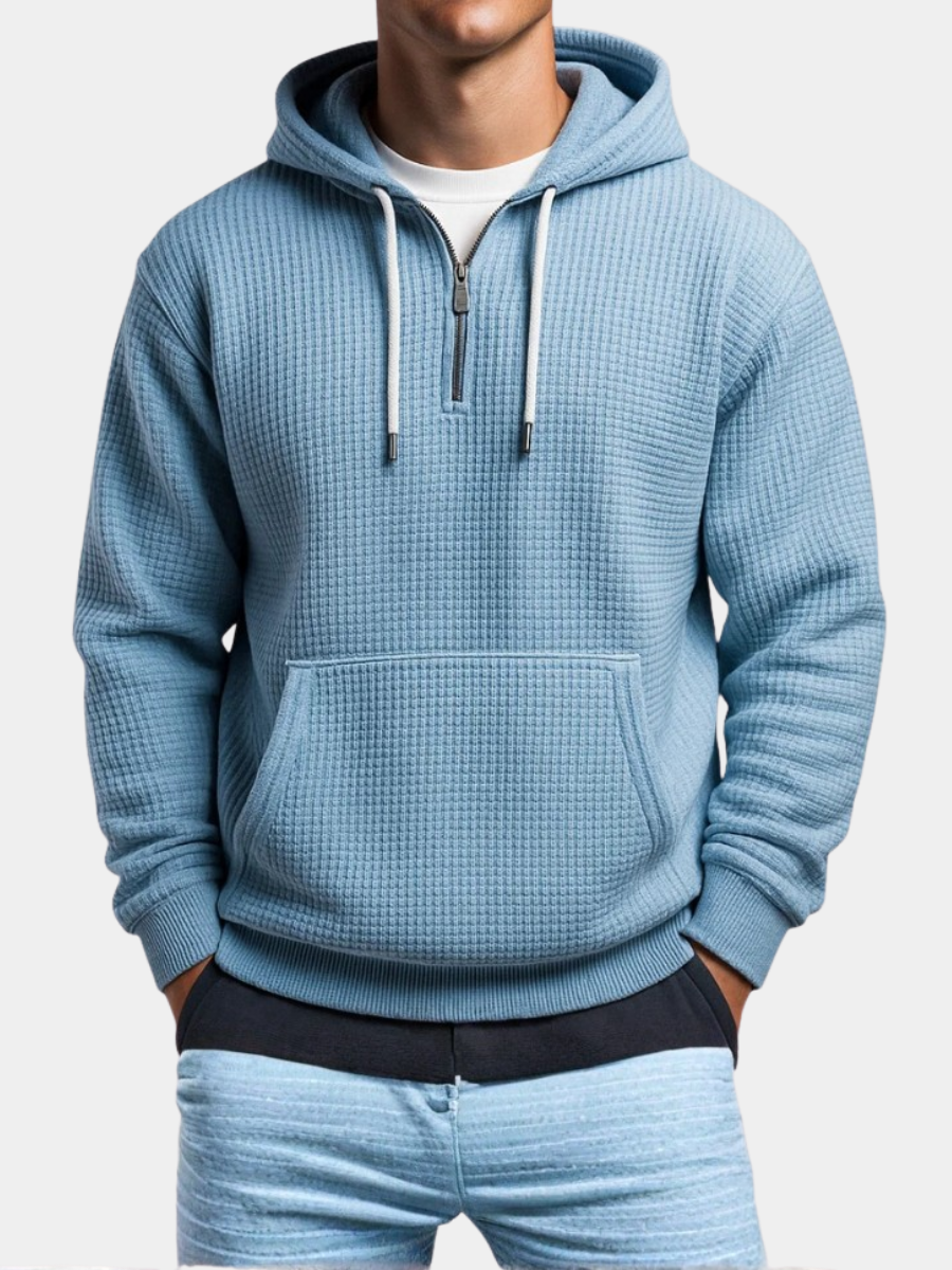 SILVORO | FELPA CON CAPPUCCIO A MAGLIA WAFFLE DA UOMO