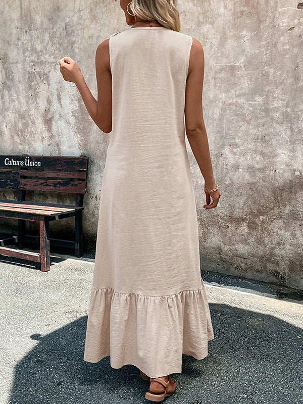 Alba™ | Abito Maxi A-Line con Balze