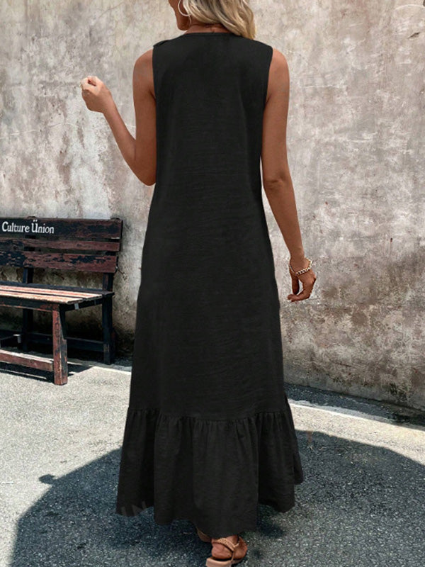 Alba™ | Abito Maxi A-Line con Balze