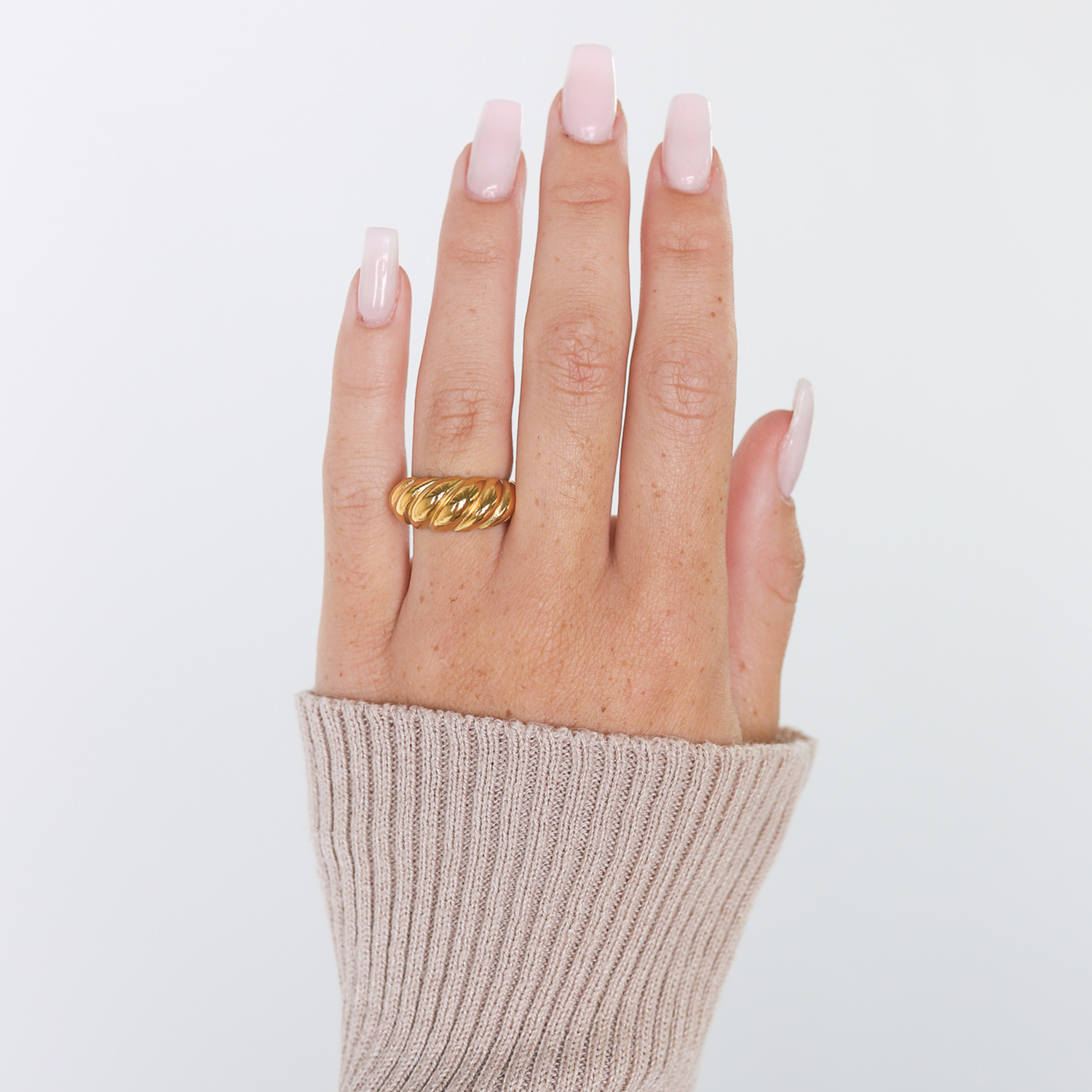 Anello Croissant Placcato Oro