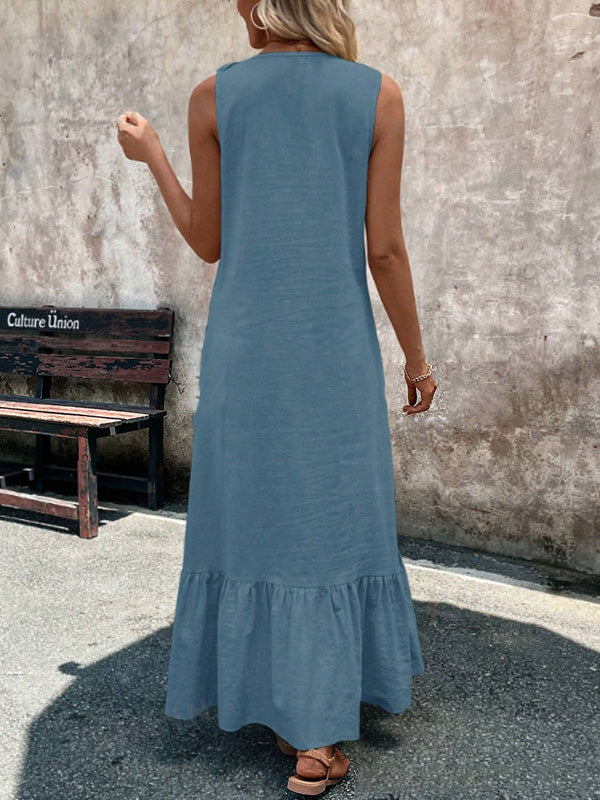 Alba™ | Abito Maxi A-Line con Balze