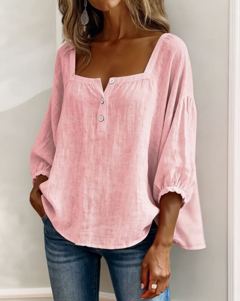 Livia™ | Blusa con scollo quadrato e maniche morbide