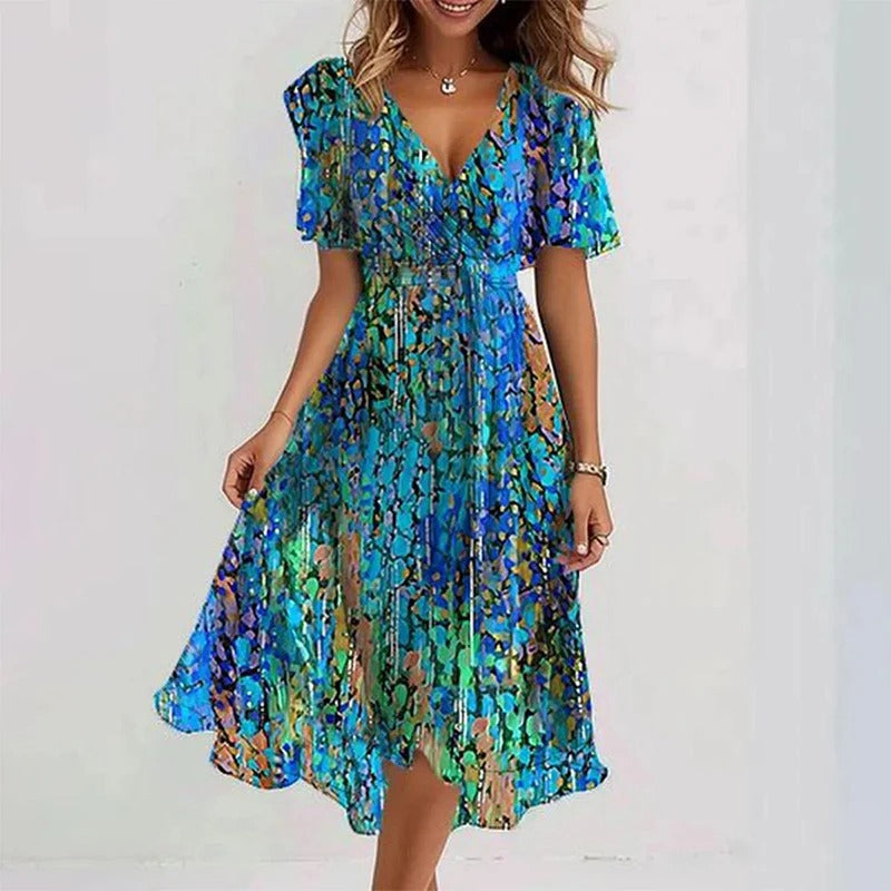 Ludovica™ | Abito elegante dai colori vibranti
