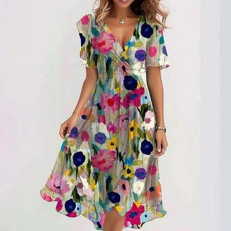 Ludovica™ | Abito elegante dai colori vibranti
