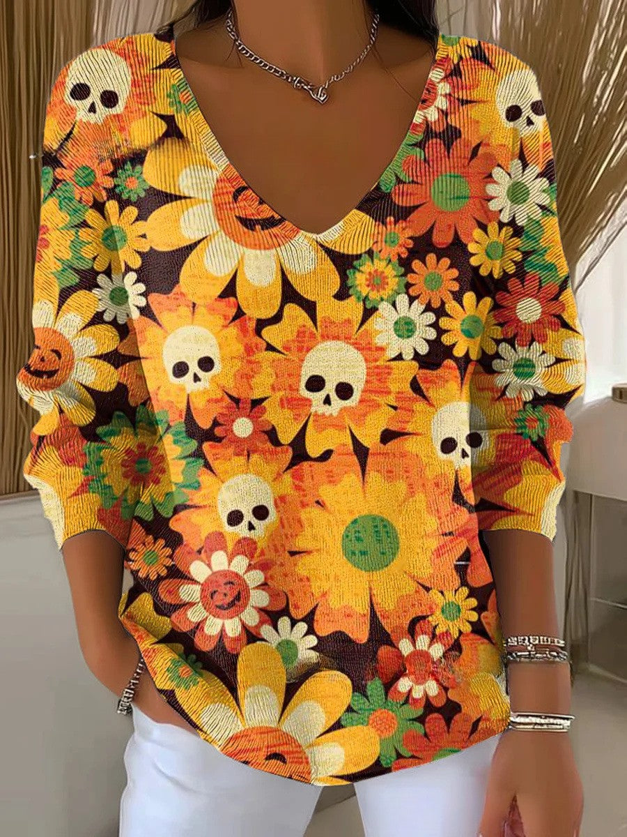 Béatrice – Pull coloré avec col en V