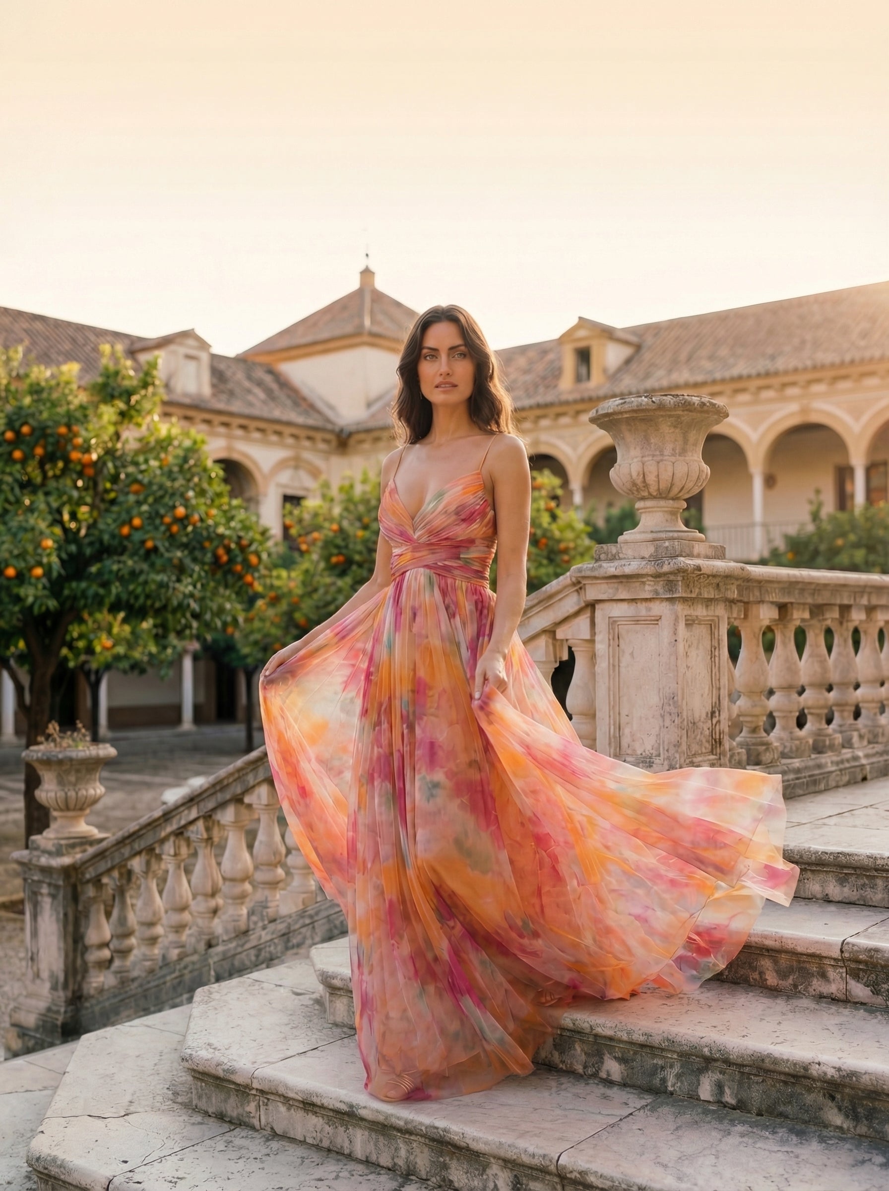 Caterina™ | Abito Maxi Floreale Elegante
