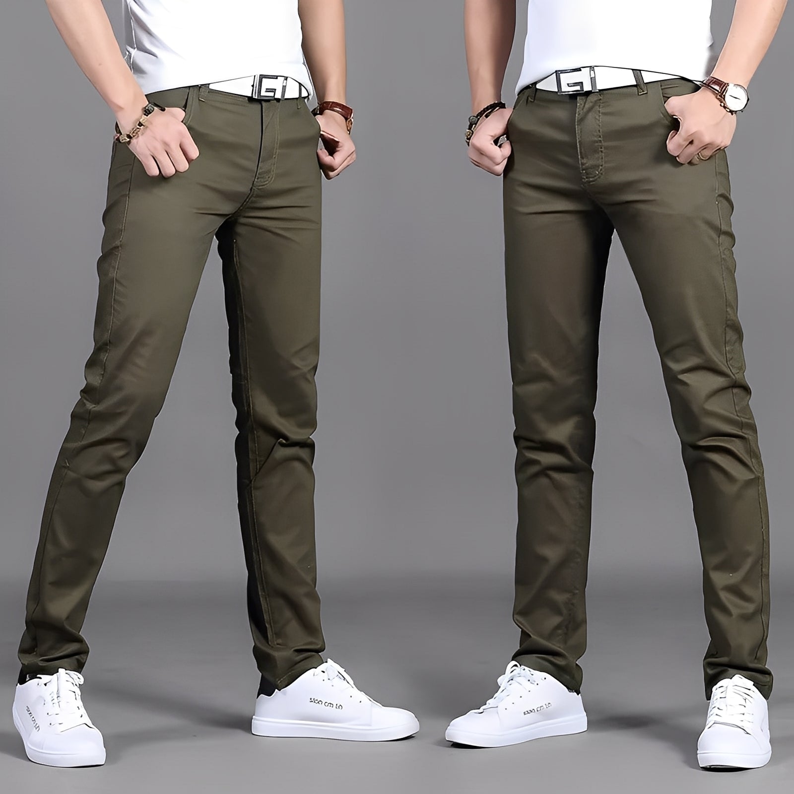 Russell - Pantaloni chino casual stretti per uomo