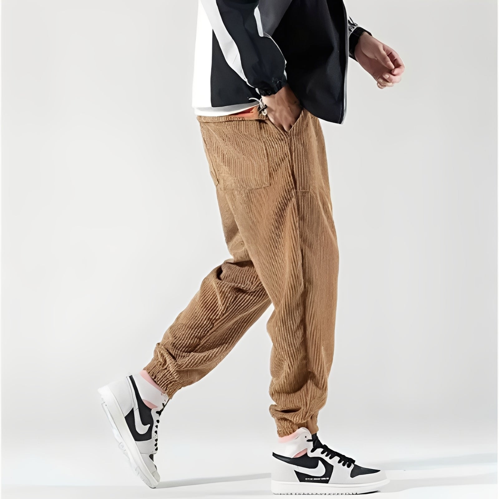 Kodey - Pantaloni a coste larghi e casual per uomo